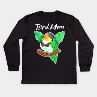 Caique Parrot Bird Mom Kids Long Sleeve T-Shirt
